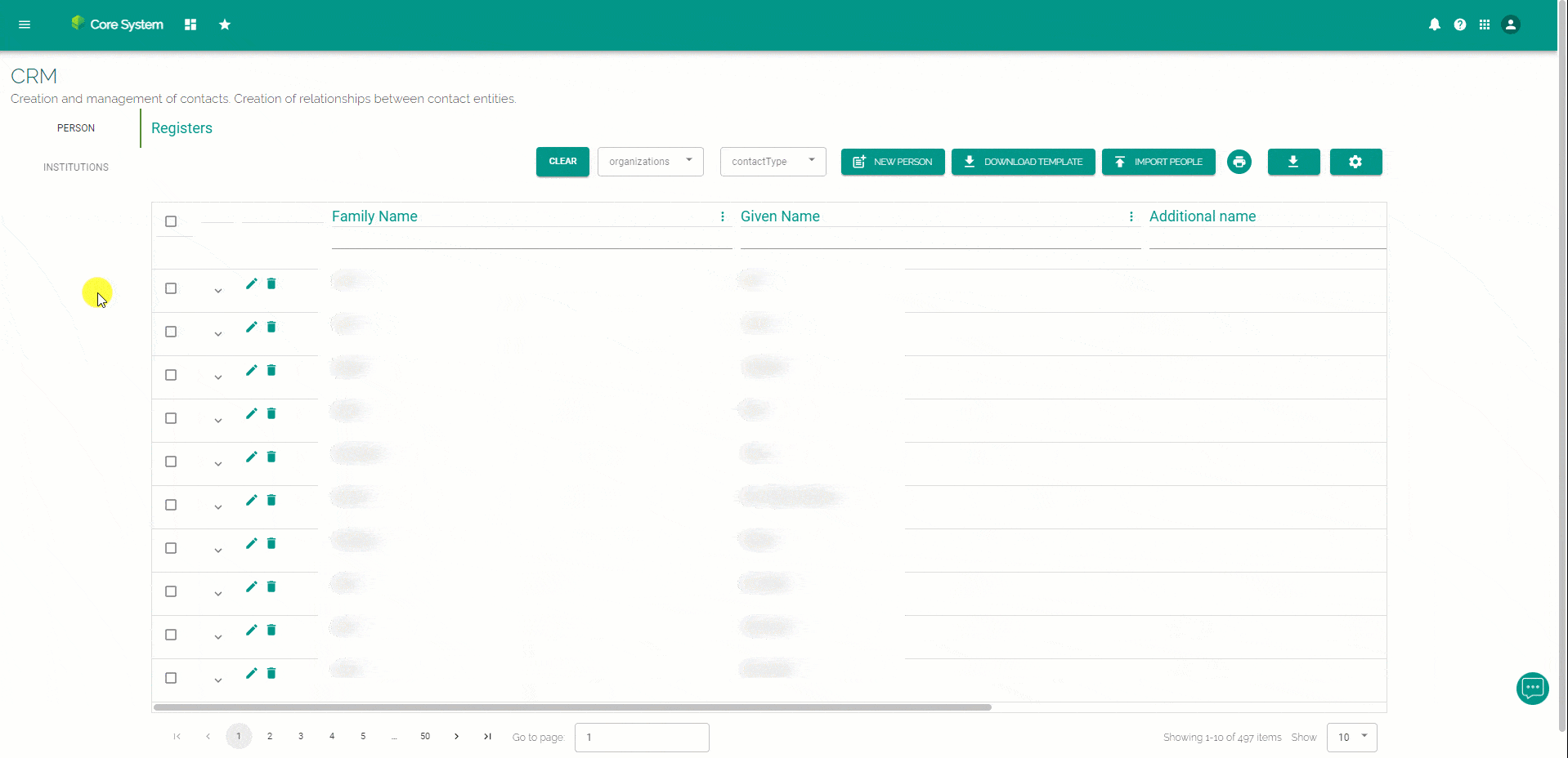 Manage users and institutions